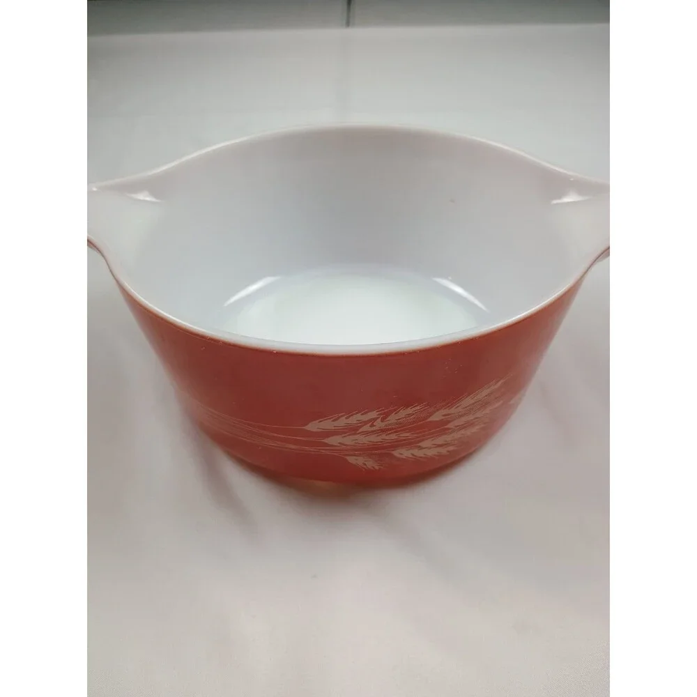 VTG Pyrex Autumn Harvest Casserole Dishes 2pc Set W Lids 475-B 2.5L 474-B 1.5L